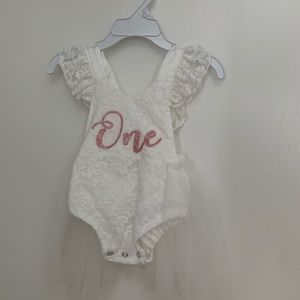 One year babygirl dress onsie